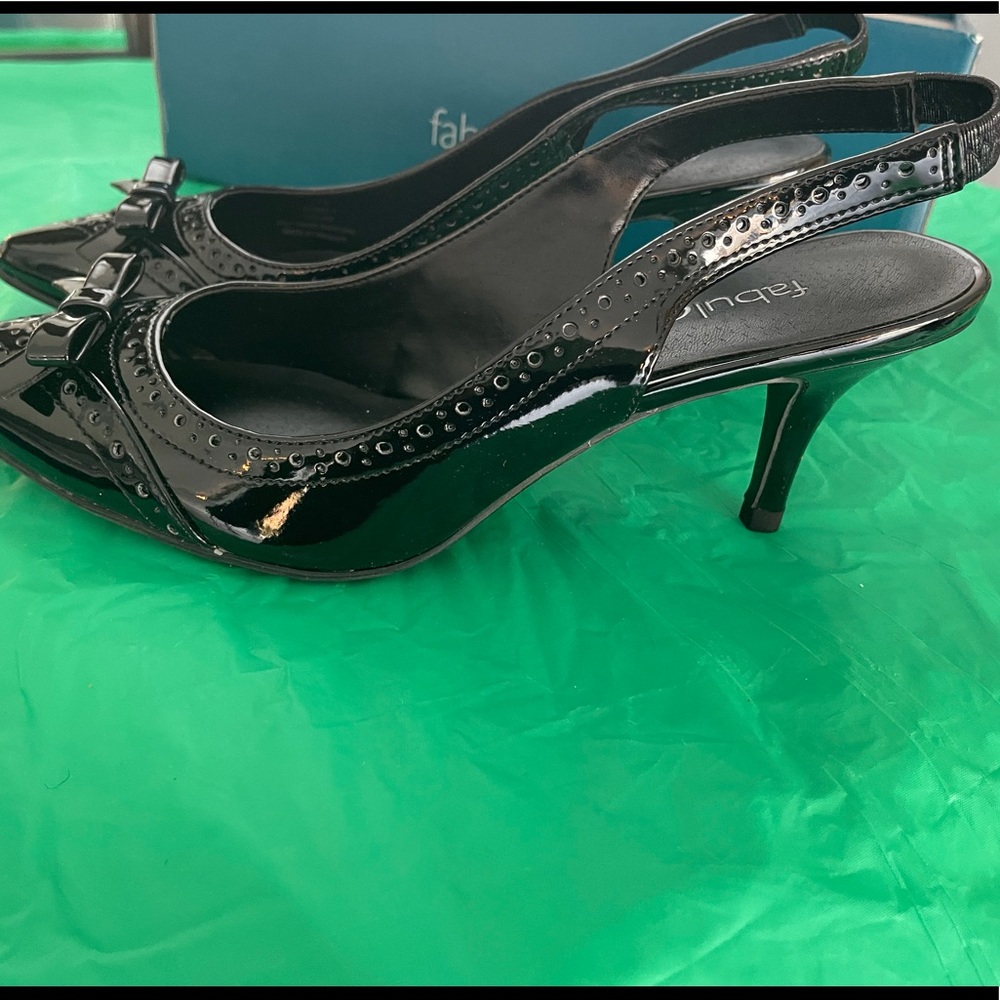 Black Patent Sling Back pump